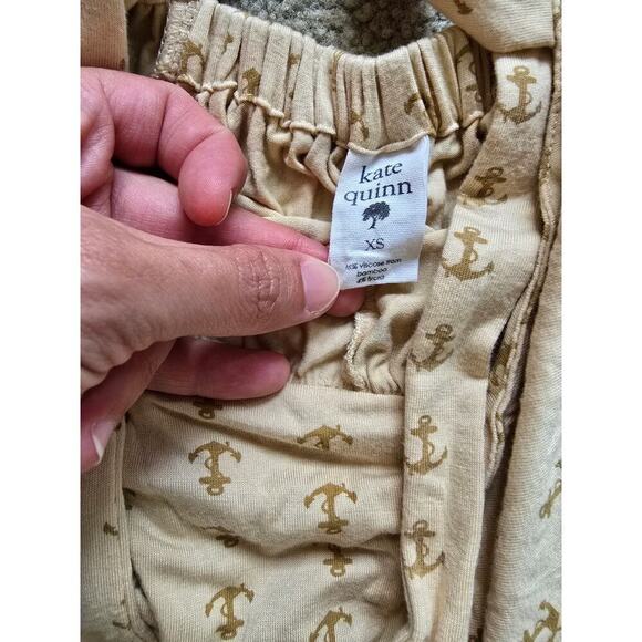 Kate Quinn Bamboo Nautical Anchor Tie Back Sleeveless Jumpsuit Size XS Coastal - Picture 3 of 6